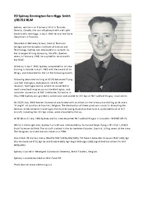 A preview of a PDF biography for Smith, Sydney Emmington Fern Higgs